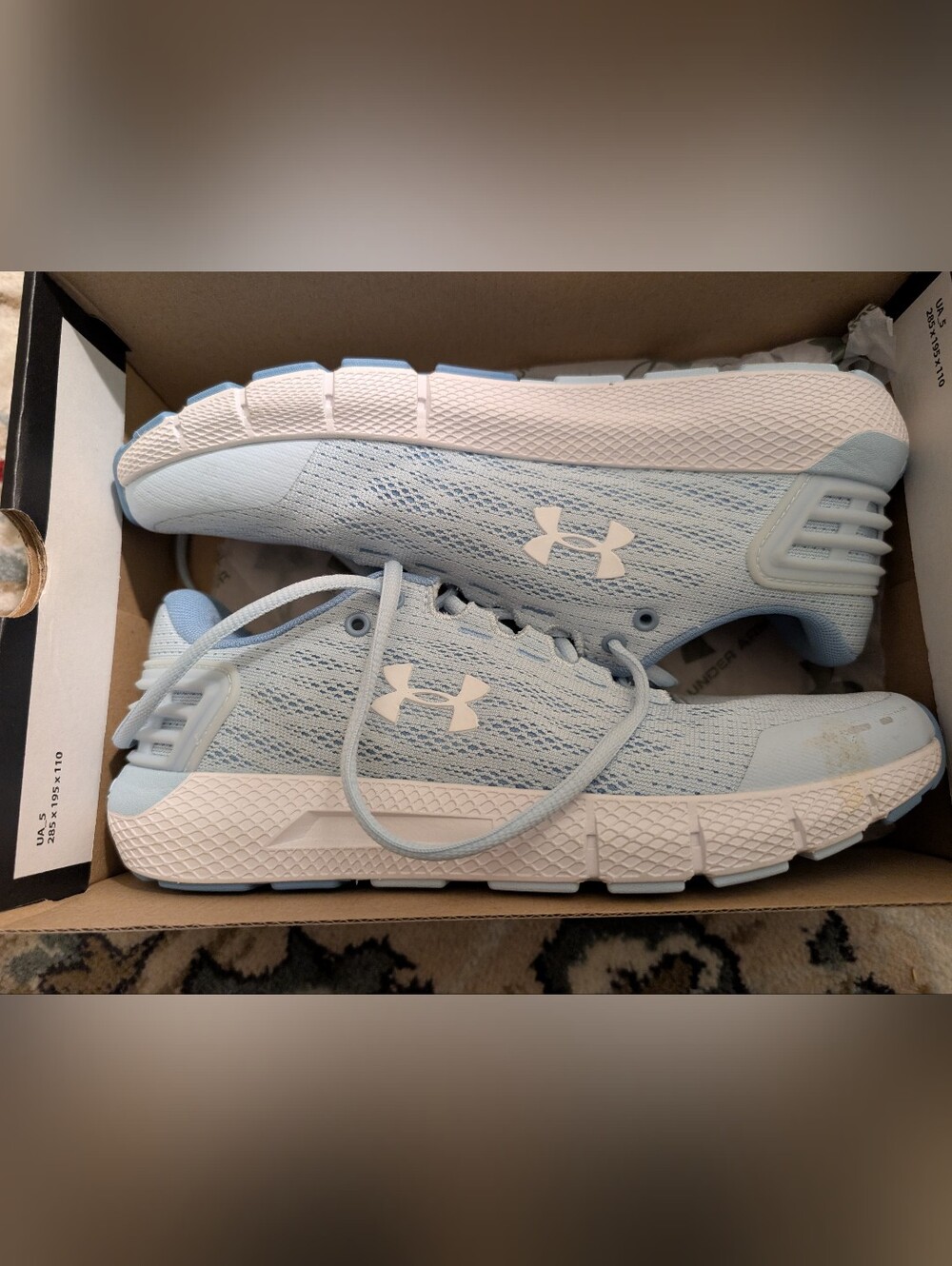 New In Box Under Armour Light Blue Charged Rogue Sneakers